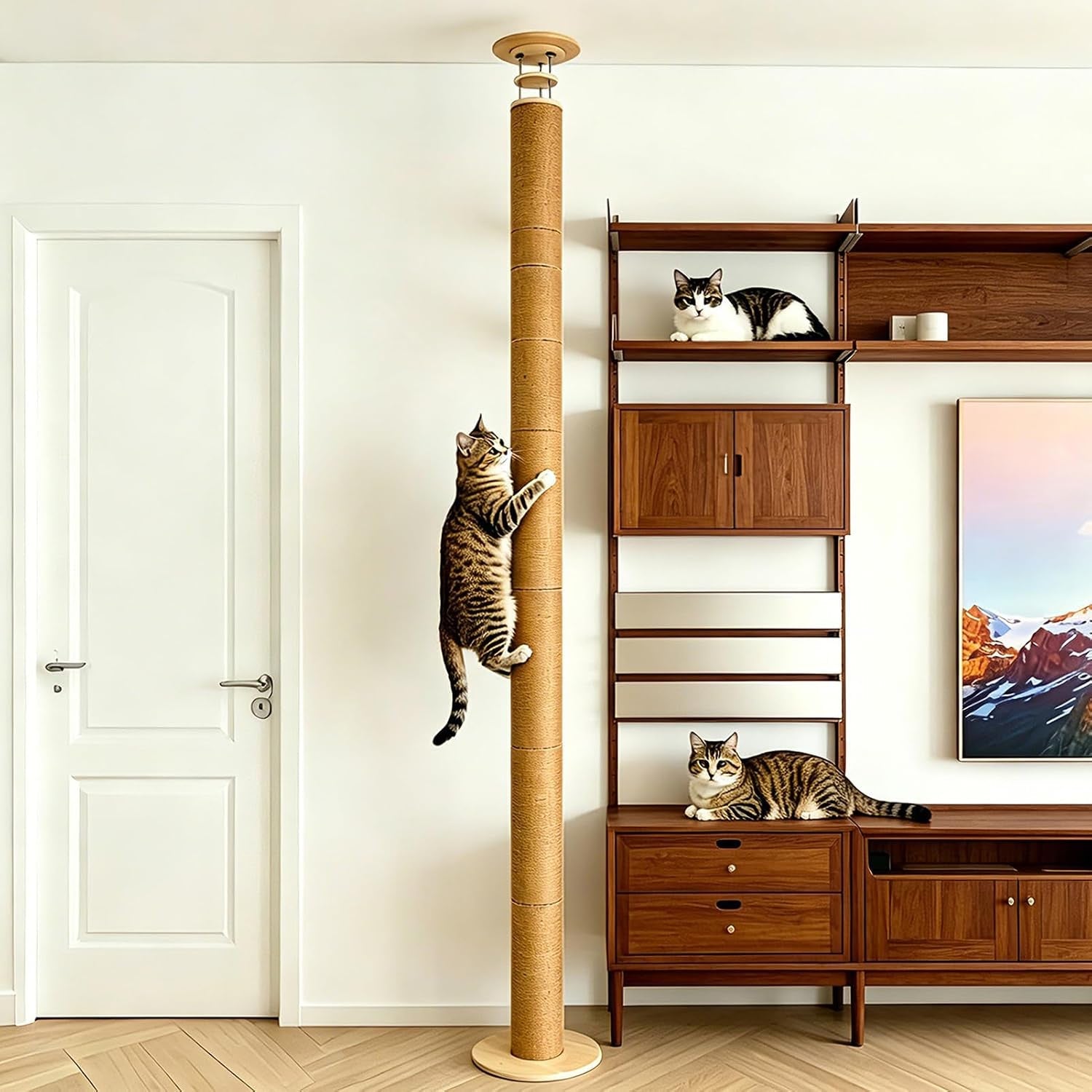 floor-to-ceiling-cat-scratching-post-tree-adjustable-height-40in-120in-tall-pvc-cat-climbing-pole-sturdy-cat-activity-tower-for-indoor-cats-to-climb-scratch-play