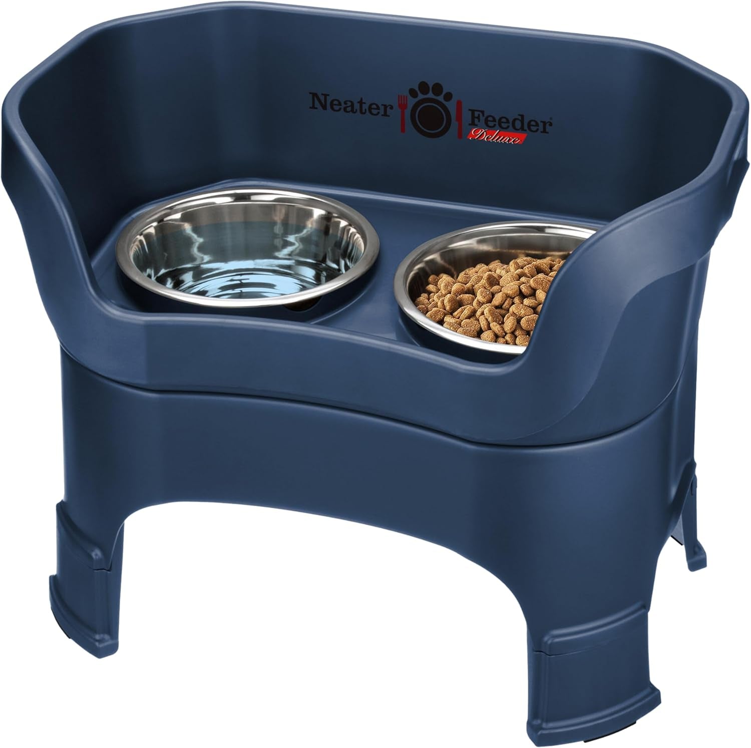 neater-feeder-deluxe-mess-proof-elevated-dog-bowls-for-small-dogs-up-to-19-lbs-2-height-adjustable-6-7-5-no-spill-raised-dog-bowl-stand-stainless-steel-food-bowl-set-made-in-usa-cappuccino
