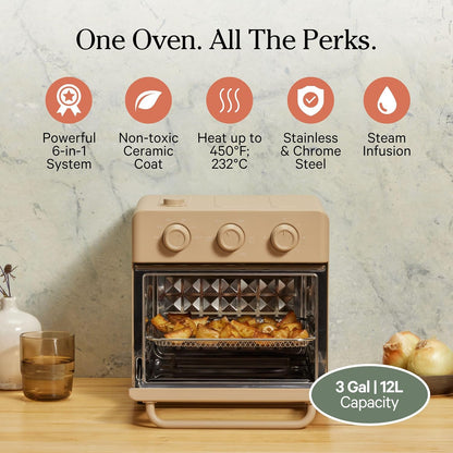Our Place Wonder Oven & Essentials Kit, 3-Piece Oven, Pan & Air Fry Basket | 6-In-1 Air Fryer Toaster Oven, Steam Infusion, Convection Cooking, Extra Bake Pan and Air Fryer Basket, Pfas-Free, Nonstick2