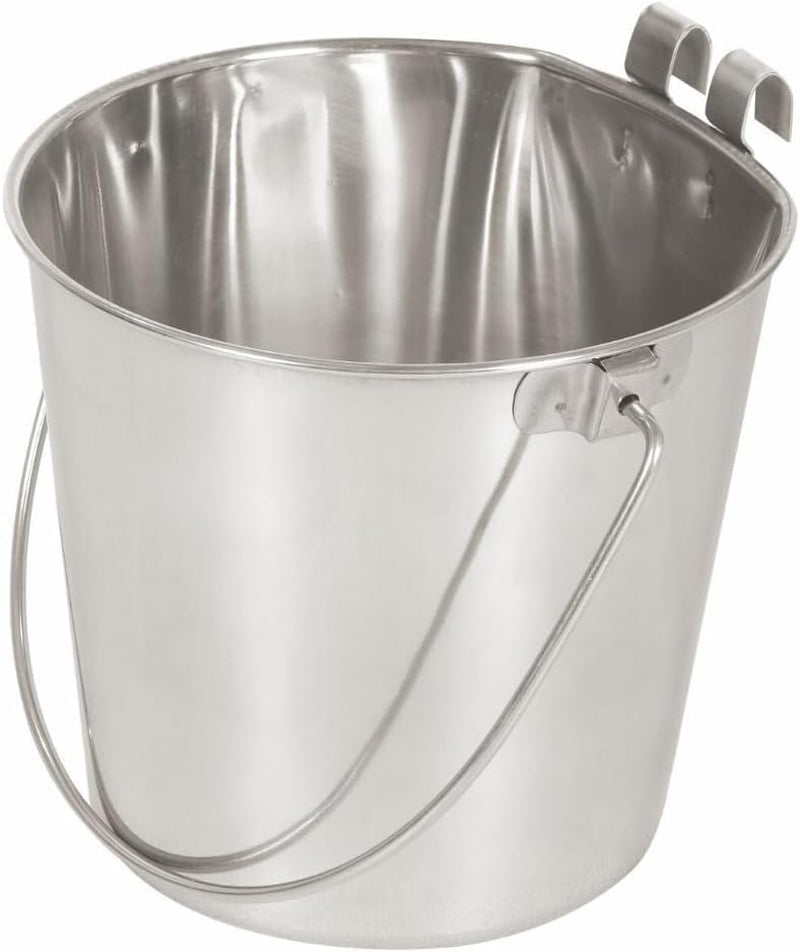 advance-pet-products-4-quart-stainless-steel-bucket-with-dual-hook-perfectly-fits-on-kennels-cages-and-critter-crates-heavy-duty-bucket-for-pets-cleaning-food-prep-flat-sided-pail