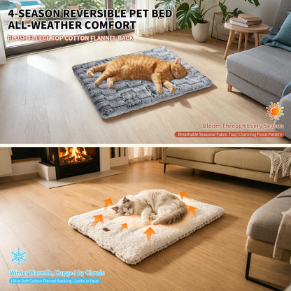 Cat Bed, Cat Beds for Indoor Cats - Reversible Self Warming Cat Bed Mat with Ridged Chenille Texture, Ultra Plush Double Sided Thermal Kitten Bed & Mat, 23.6" X 15.7", Machine Washable6