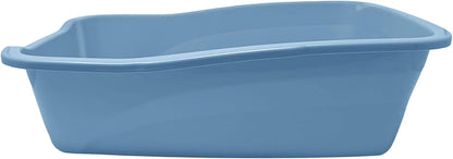 Large Open Top Cat Litter Pan Low Entry Sides Stain & Odor Resistant High-Impact Plastic Litter Box for Kittens, Senior & Arthritic Cats Multi Cat Household, Usa-Made Blue Eco Recycled Pet Toilet Tray7