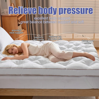 4 Inch Memory Foam Mattress Topper Queen for Back Pain Relief, Filled with Breathable Gel Memory Foam, Supportive Pillow Top Mattress Topper8