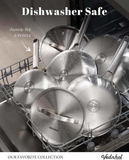 Stainless Steel Cookware Set, 8 Pcs Tir-Ply Pots and Pans Set, PFOA&PTFE Free, Dishwasher&Oven Safe, Kitchen Induction Compatible, Ollas De Acero Inoxidable Para Cocinar5