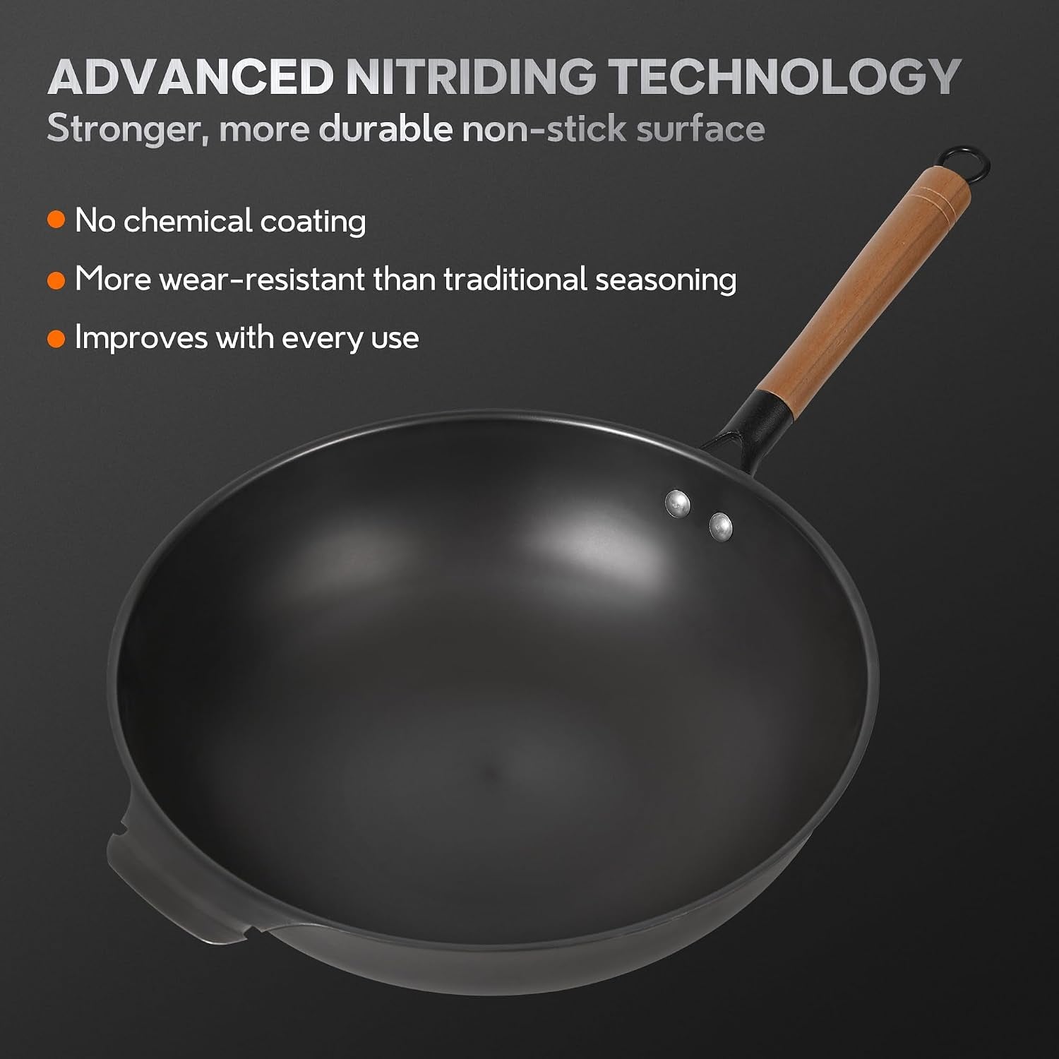 11-8-inch-carbon-steel-wok-pre-seasoned-with-advanced-nitriding-technology-flat-bottom-stir-fry-pan-lightweight-nonstick-surface-all-cooktops-compatible-for-stir-fry-pan-fry-steam-bbq-camping