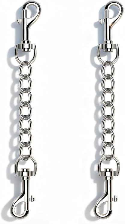 2 PCS Dog Collar Metal Safety Clip, Harness Collar Leash Chain Connector, Heavy Duty Double End Spring Backup Buckle Clasp, Escape-Proof Safety Accessory (Small, Black)7