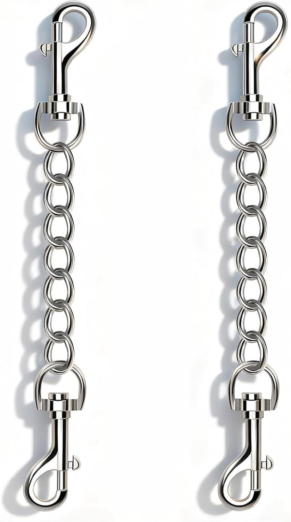 2 PCS Dog Collar Metal Safety Clip, Harness Collar Leash Chain Connector, Heavy Duty Double End Spring Backup Buckle Clasp, Escape-Proof Safety Accessory (Small, Black)7
