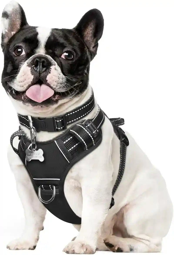 Dog Harness No Pull, Pet Harnesses with Dog Collar, Adjustable Reflective Oxford Outdoor Vest, Front/Back Leash Clips for Small, Medium, Large, Extra Large Dogs, Easy Control Handle for Walking18
