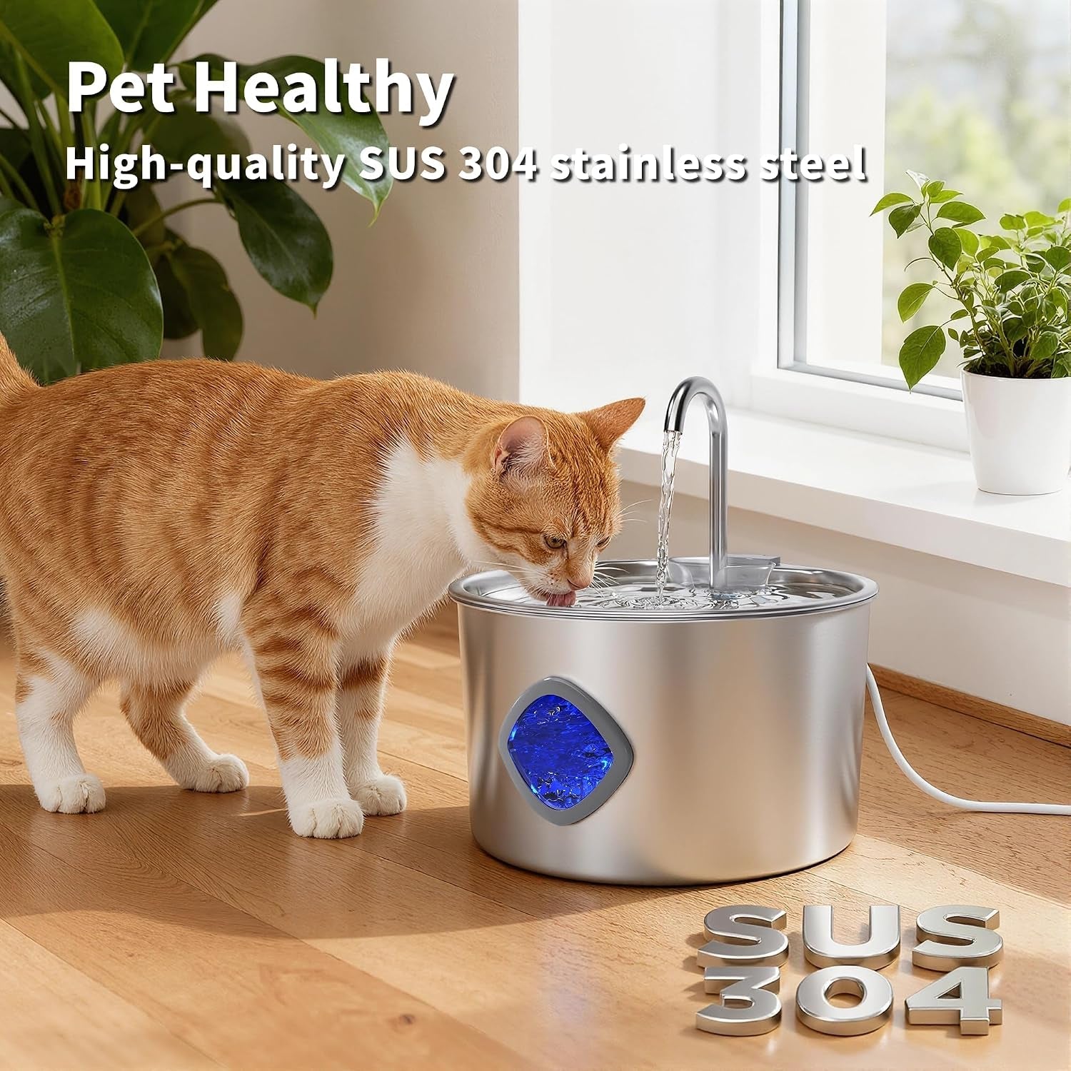 cat-water-fountain-stainless-steel-108oz-3-2l-cat-fountain-for-drinking-pet-water-fountains-for-cats-indoor-cat-water-bowl-dispenser-pets-feeding-watering-supplies-water-level-window