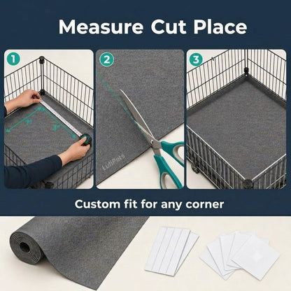 LUFTPETS Waterproof Guinea Pig Cage Liner Roll, 18X79 Cut to Fit Any Cage | Leakproof EVA Base under Fleece, Litter Boxes or Reptile Tanks. Non-Slip, Reusable, Wipe Clean3