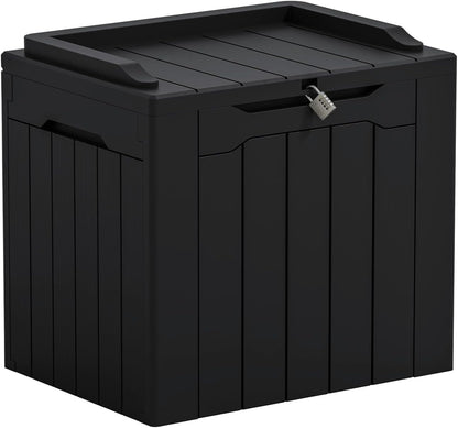 Outdoor Storage Box 31 Gallon Storage Box with Lid for Patio Furniture, Garden Tools, Pool Supplies, Waterproof and UV Resistant, Lockable, Dark Black1