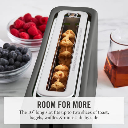 2 Slice Long Slot Toaster, Extra Wide, Caviar Gray | 10 Shade Settings, 10” Wide Slot, Sourdough, Bagels, Artisan Bread & Waffles, Smart Centering, Removable Crumb Tray3
