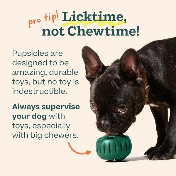 WOOF Pupsicle Interactive Dog Ball Toy for Dogs 25-75 Lbs - Green | Long-Lasting Enrichment Toy for Medium/Large Dogs, Easy-Fill Design, Low-Mess Play, Made of Natural Rubber, Easy to Clean5