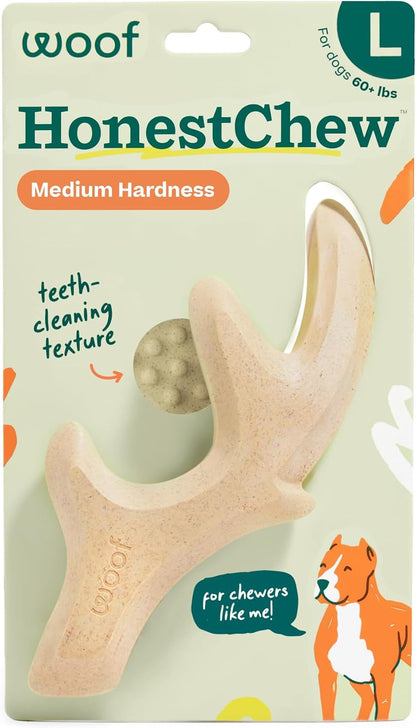 WOOF Honestchew Antler Dog Chew Toy for Dogs 25-60 Lbs | Includes Antler & Infinity, Plant-Based Materials, Splinter-Resistant, Durable Chews, Supports Dental Care, Gift-Ready Set11