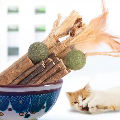 Kyouki Cat Toys Cat Chew Toys, Silvervine Sticks Catnip Rope Toys for Cats Teeth Cleaning, Kitten Dental Care, Kitty for Indoor Cats Increase Appetite,Enhances Oral & Dental Health (21 Pack)5