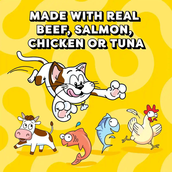 Temptations Creamy Puree Cat Treats, Beef, Chicken, Salmon & Tuna, 48 Count | Beef, Salmon, Chicken & Tuna, under 15 Cal/Tube, No Added Sugar or Fillers, Senior-Friendly, Meal Topper or Hand-Feed5