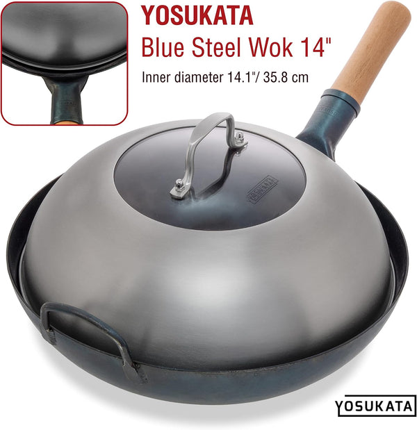 Wok Lid 13.6 Inch - Premium Stainless Cover with Tempered Glass Insert Steam Holes - Dishwasher-Safe Lid for 14-Inch Wok - Chees Melting Dome for Griddle | Dishwasher-Safe Lid with Tempered Glass - Steam Holes -Ergonomic Handle, Cheese Melting Dome for Griddle, Grill Basting Cover5