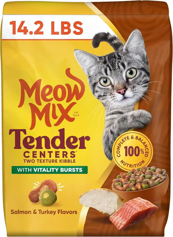 Meow Mix Tender Centers, Salmon & White Meat Chicken Flavors, Dry Cat Food, 20 Lb. Bag | Dry Cat Food with Two Texture Kibble, Meaty Center Surrounded by a Crunchy Outer Layer, Complete and Balanced Nutrition12