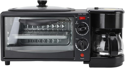 3-In-1 Breakfast Station with Toaster Oven, Coffee Maker, and Griddle, Multifunctional Kitchen Appliance1