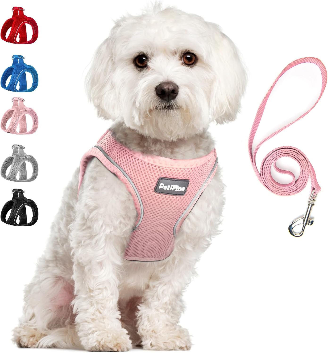 small-dog-harness-and-leash-set-breathable-step-in-puppy-cat-harness-xs-reflective-for-safe-easy-walking-soft-light-puppy-vest-escape-proof-no-pull-harness-for-dogs-all-weather-air-mesh-harness