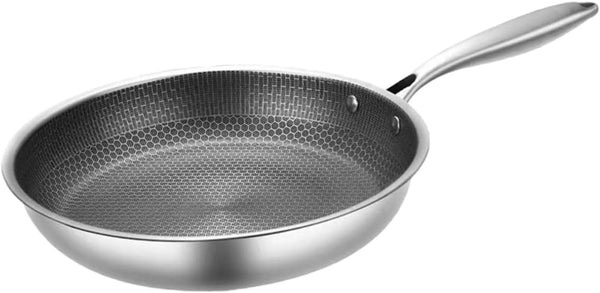 Stainless Steel Honeycomb Wok Pan 17.40 X 10.23 X 1.96 in Stir-Fry Skillet for Gas Stoves Induction Cookers Frying Steaming and Everyday Kitchen Cooking2