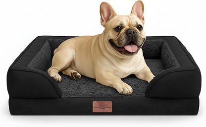 Comfort Expression Orthopedic Dog Bed for Extra Large Dogs with Bolster | Waterproof Dog Couch Bed with Washable Cover & Non-Slip Bottom, Supportive Egg Crate Foam XL Pet Bed, 42X30 Inch133