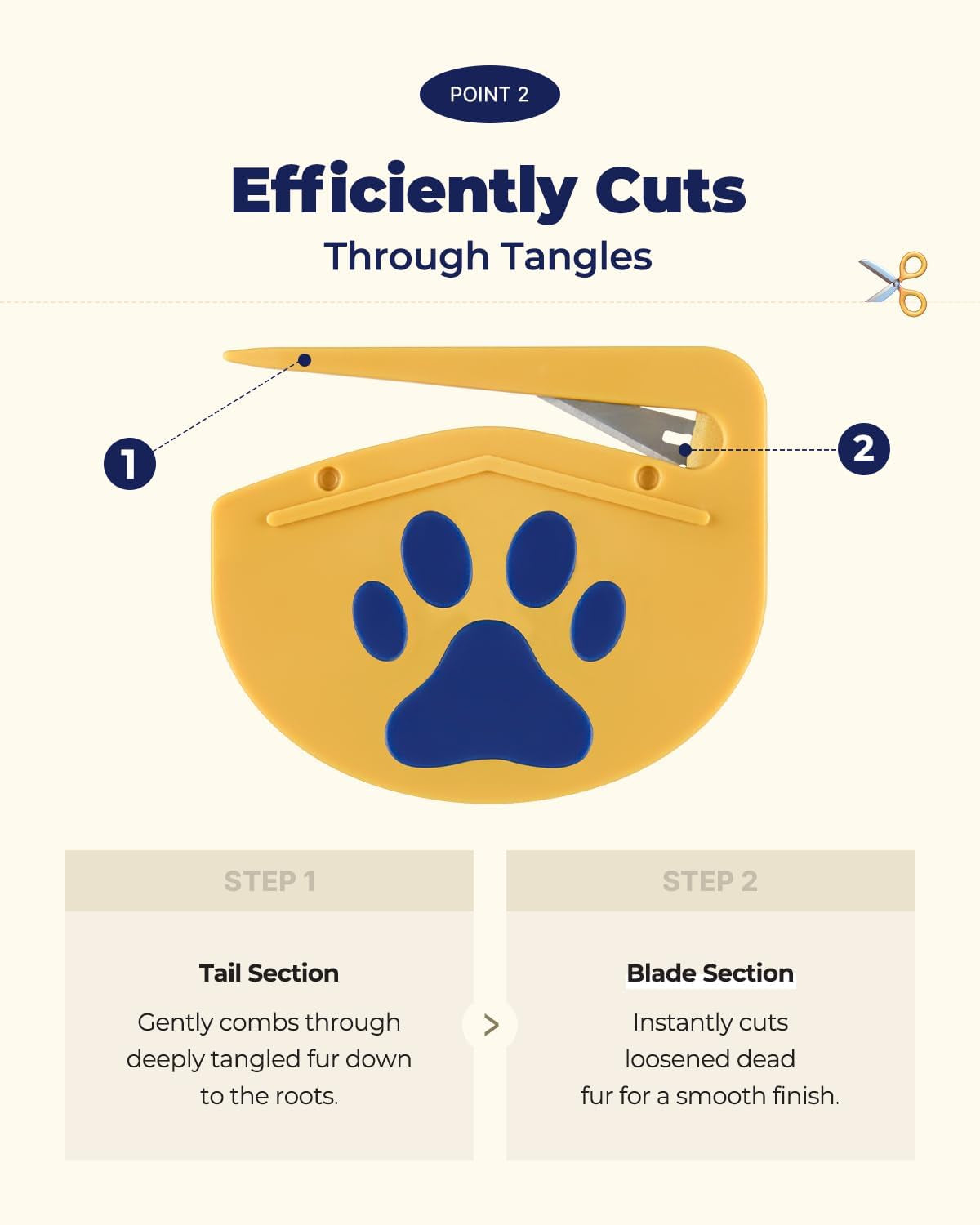 pethroom-easy-tangle-cutter-for-dogs-cats-professional-dematting-tool-cat-matted-fur-remover-with-steel-blade-safe-gentle-pet-grooming-comb-for-long-medium-coats