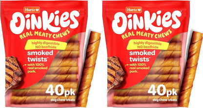 Oinkies Porkalicious Smoked Pig Skin Twists Dog Treats, 40 Count11