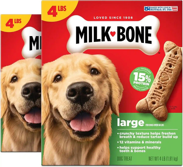 Milk-Bone Mini’S Original Biscuits, Mini Dog Treats, 6 Boxes | 6 (15-Oz.) Boxes, Tail-Wagging Meaty Taste, 15% Protein, 5 Calories per Treat10