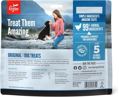 ORIJEN WHOLEPREY Freeze Dried Dog Treats Original Recipe, 3.25Oz Bag | 99% Animal Ingredients, Freeze Dried, High Protein, Made in the USA, Nourishing Organs, Global Quality Ingredients2