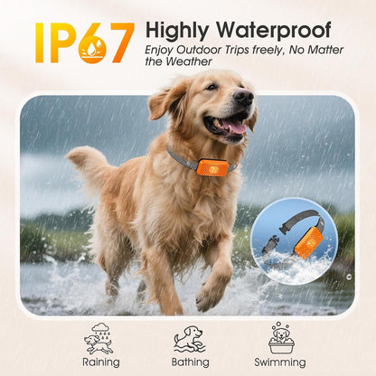 Dog Bark Collar for Large Medium Small Dogs, Effective No-Bark Collar, Smart Barking Collar, Rechargeable Bark Collar with 7 Sensitivity, 3 Modes, Waterproof, Neon Orange6