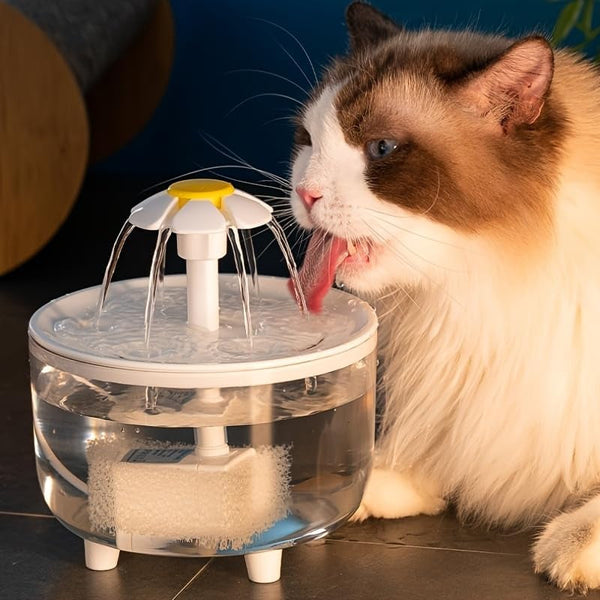 47Oz/1.4L Pet Fountain, Cat Water Fountain No Filter, Automatic Cat Water Fountain Dog Water Dispenser with for Cats, Dogs, Multiple Pets1