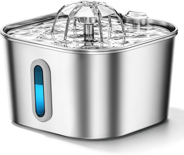 Cat Water Fountain Stainless Steel 74Oz/2.2L with 3 Filters & 3 Sponges | Indoor Pet Water Dispenser-Automatic Silent Small Dog Fountains for Drinking-Auto Metal Watering Bowls-Gifts for Kitty Animal8