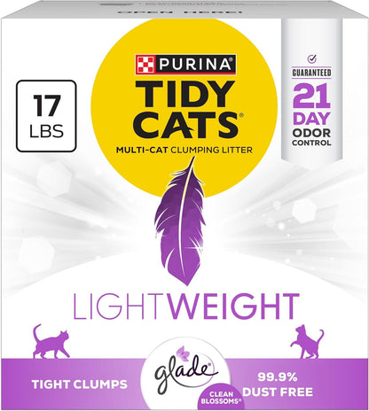 Purina Tidy Cats Lightweight with Glade Clean Blossoms Multi-Cat, Clumping, Low Dust, Scented Cat Litter - 17 Lb. Box1