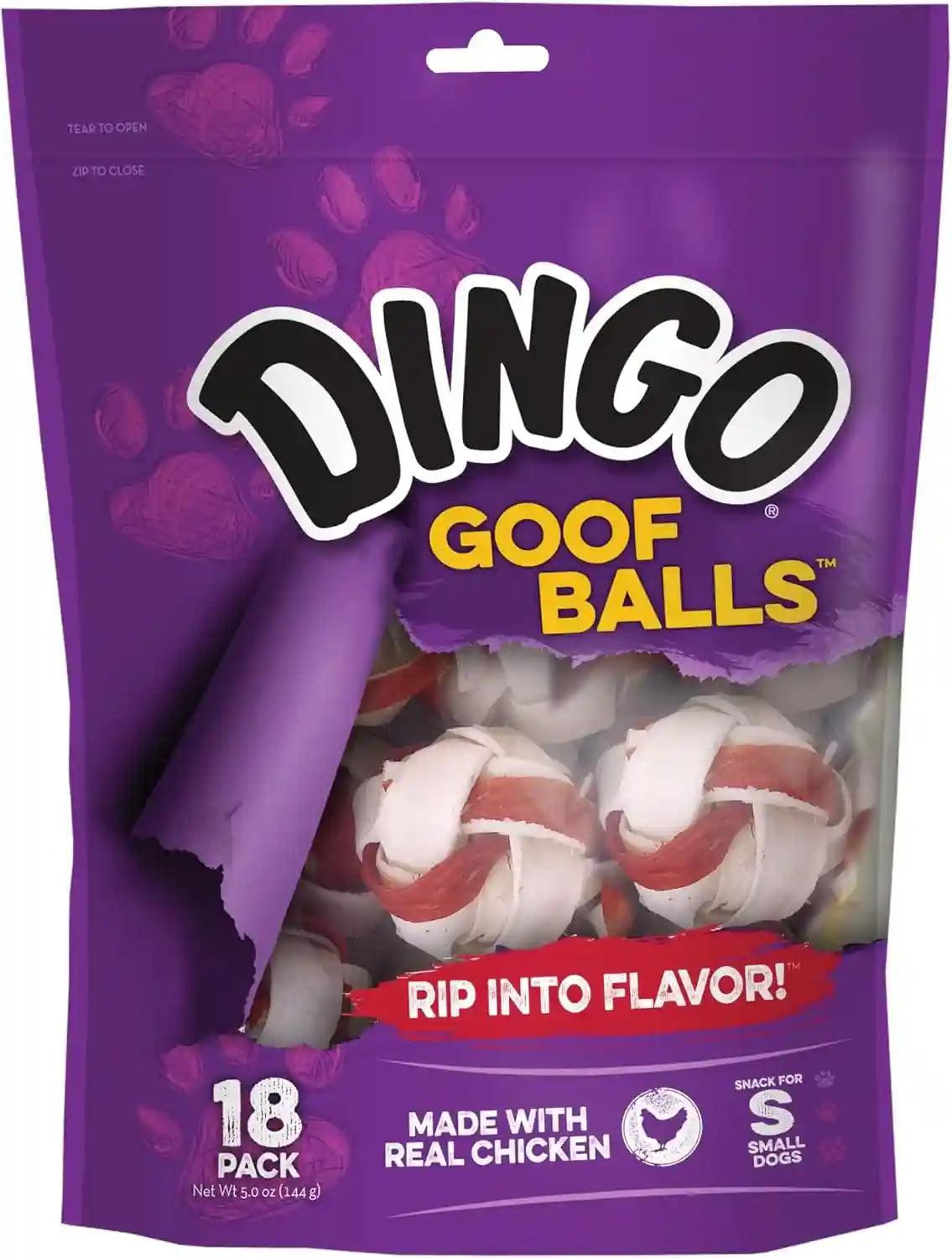 dingo-goof-balls-rawhide-treats-for-small-dogs-with-real-chicken-15-ct-long-lasting-rawhide-chew-wrapped-with-real-chicken-natural-chewing-action-promotes-clean-teeth-for-adult-dogs