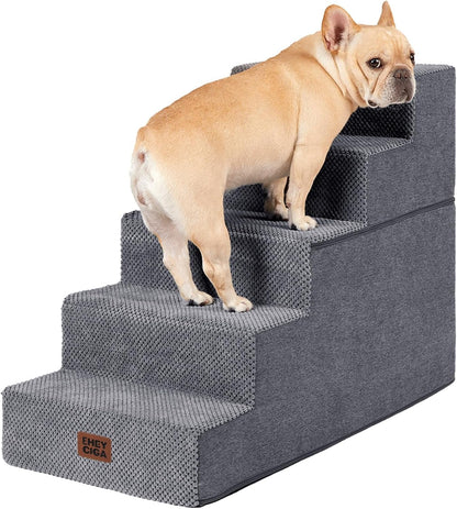 EHEYCIGA Dog Stairs for Bed 18" H, Dog 4-Steps for High Bed, Olive Green | Pet Steps for Small Dogs and Cats, Non-Slip Balanced Pet Ramp Indoor49