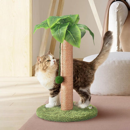 Meowoou Cat Scratching Post 33 Inch Tall Cat Scratcher for Indoor Cats Adults,Small Cat Tree Tower Sisal Rope Kitten Scratch with Interactive Hanging Ball12
