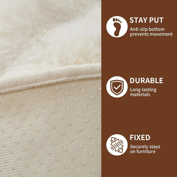 Dog Couch Bed for Dogs & Cats (29.5"X29.5"), Washable Plush Dog Bed for Couch with Bolster, Non-Slip Bottom, Furniture Protector for Sofa, Bed & Car Seat8