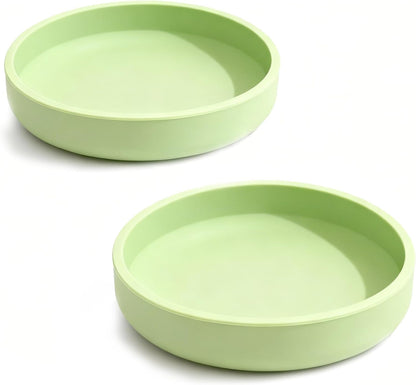 Silicone Cat Bowl Shallow Non-Slip Cat Dishes Set of 2 Relief Whisker Fatigue Small Pet Dog Bowls for Dry & Wet Food (Round Grey)13