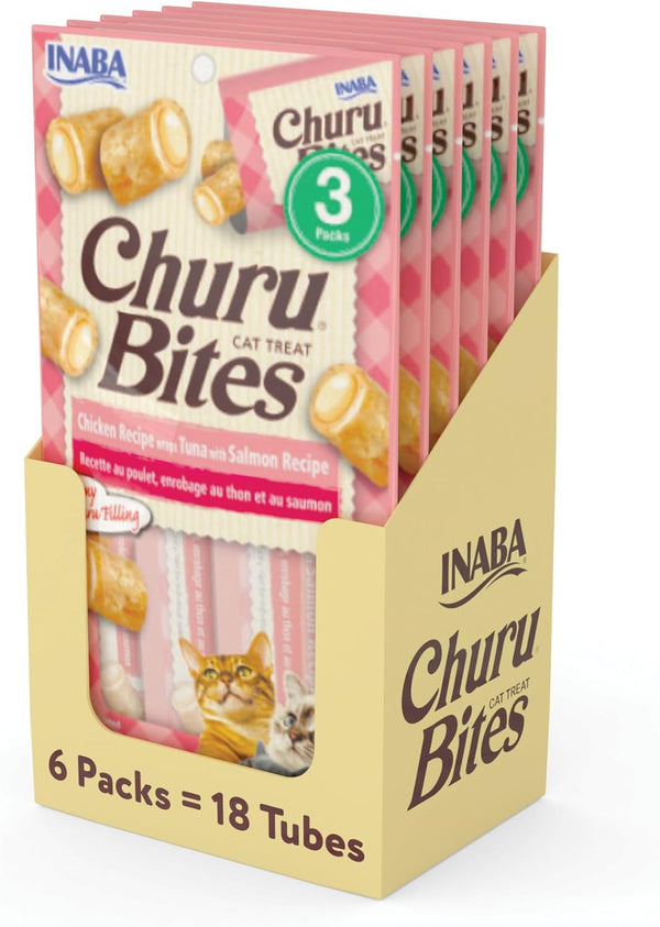 INABA Churu Bites Soft & Chewy Cat Treats, Chicken, 18Ct | Immune Support, 72% Moisture, Low Calorie, Pill-Friendly Center, Grain-Free, Preservative-Free, 18 X 0.35 Oz Tubes9