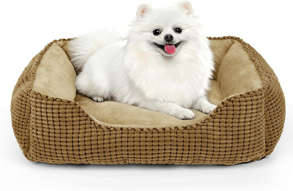 MIXJOY Dog Bed for Large Medium Small Dogs, Rectangle Washable Sleeping Puppy Bed, Soft Calming Cat Beds for Indoor Cats, Orthopedic Pet Sofa Bed, Anti-Slip Bottom with Multiple Size (20'', Grey)17