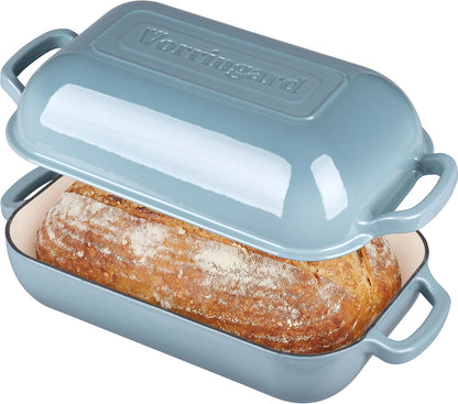 Large Cast Iron Dutch Oven Dome Pot with Lid, Enameled Bread Oven, Bread Pan for Homemade Sourdough Bread Baking, 6QT, Sea Salt1