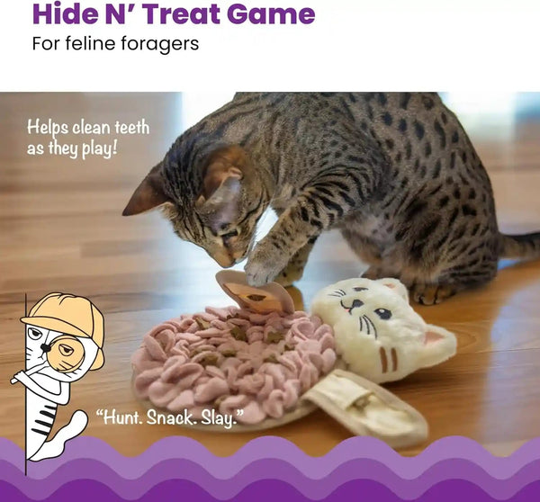 Catstages Snuffle Mat for Cats - Interactive Foraging Toy with Hidden Treats, Non-Slip Base, and Hunting Stimulation for Mental and Physical Activity, 8.7" X 6"2
