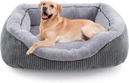 INVENHO Medium Dog Beds for Medium Dogs Washable, Rectangle Dog Bed Medium Size Dog, Orthopedic Dog Bed, Warming Soft Calming Sleeping Puppy Bed Durable Pet Bed with Anti-Slip Bottom M(30"X24"X9")36