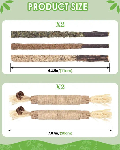 TINDTOP Silvervine Chew Sticks for Cats, 10 Pack Natural Catnip Chew Toys | for Kittens Teeth Cleaning, Matatabi Dental Care, Increase Appetite, Calm Cat Anxiety and Stress, Aggressive Chewers Toy5