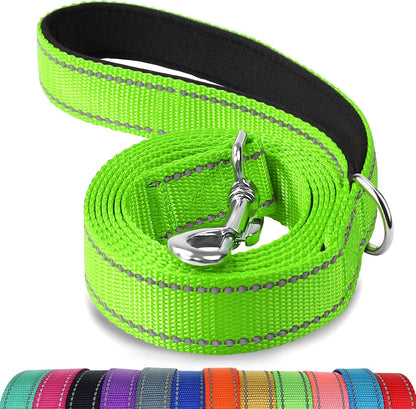 Joytale Reflective Dog Leash for Medium & Large Dogs, 6 FT X 1", Black | Heavy Duty Nylon Webbing, Padded Handle for Comfort, Visible at Night, for Walking & Training36