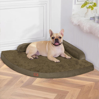 MEKIY Orthopedic Waterproof Dog Bed with Sides for Extra Large Sizes Dogs | Egg Crate Foam, Waterproof Liner, Anti-Slip Bottom, Space-Saving, Perfect for Corners and Sofa Edges, 40 X 40 Inch17