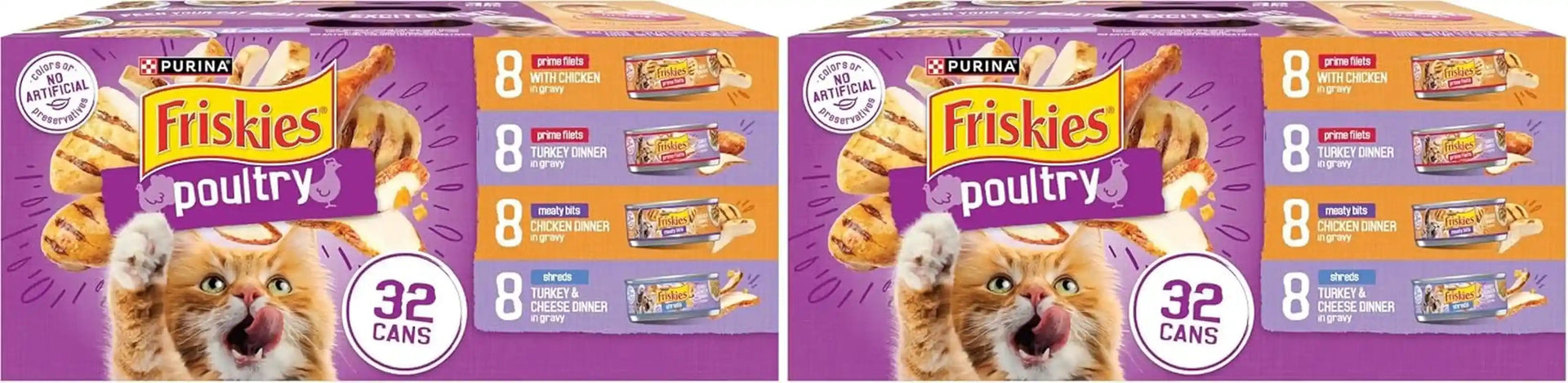 purina-friskies-gravy-wet-cat-food-variety-pack-poultry-shreds-meaty-bits-and-prime-filets-pack-of-32-5-5-oz-cans