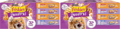 Purina Friskies Gravy Wet Cat Food Variety Pack, Poultry Shreds, Meaty Bits and Prime Filets - (Pack of 32) 5.5 Oz. Cans12
