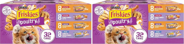 Purina Friskies Gravy Wet Cat Food Variety Pack, Poultry Shreds, Meaty Bits and Prime Filets - (Pack of 32) 5.5 Oz. Cans12